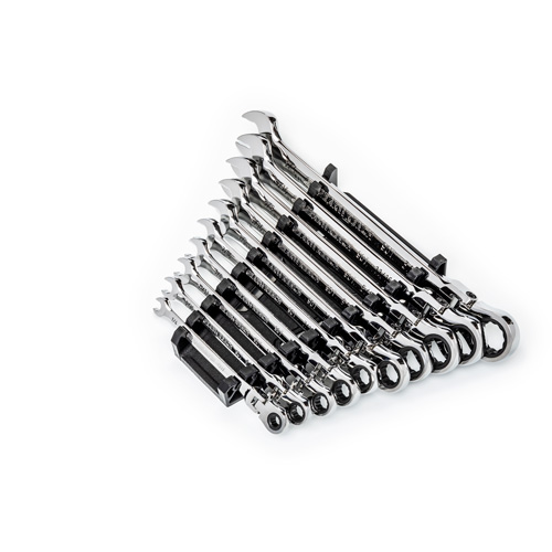 90-Tooth 12 Point SAE Wrench Set, Flex Head/Ratcheting Combination, 10 Pieces, Imperial Distribution Élite MP