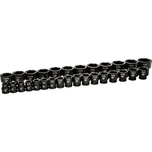 6 Point SAE Socket Set, 29 Pcs, Impact, 3/4" Drive Size Distribution Élite MP