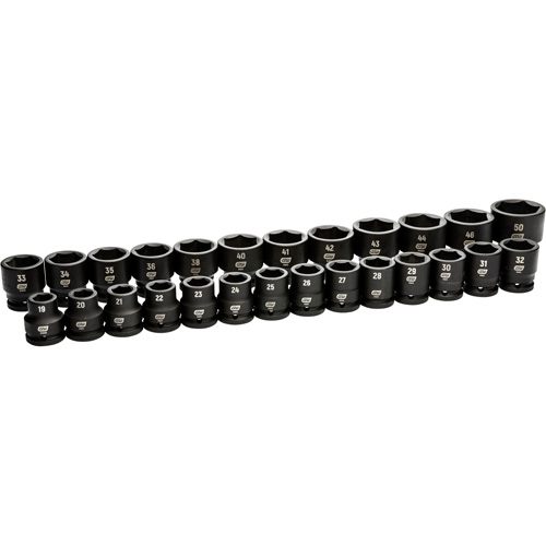 6 Point Metric Socket Set, 26 Pcs, Impact, 3/4" Drive Size Distribution Élite MP