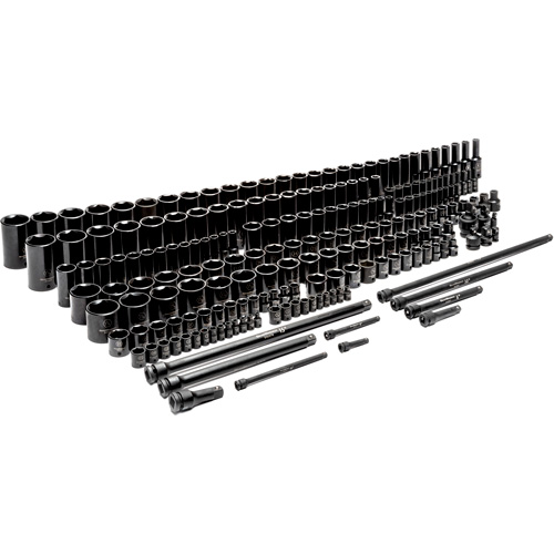 6-Point SAE/Metric Master Socket Set, 209 Pcs, Impact, Deep Distribution Élite MP