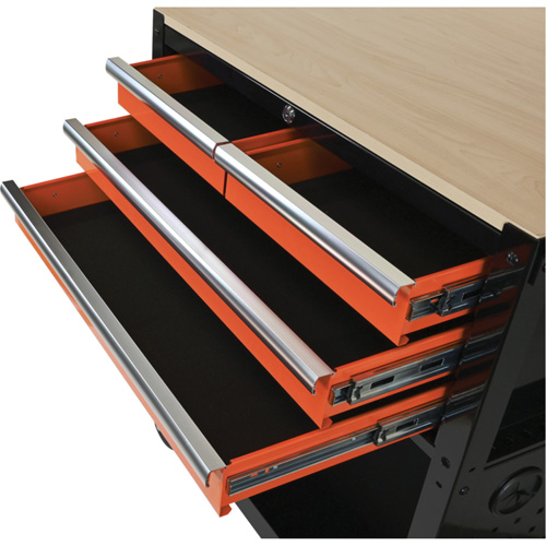 Utility Cart, 4 Drawers, Black/Orange Distribution Élite MP