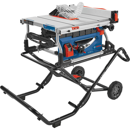 Scie &agrave; table de chantier avec support roulant Gravity-Rise, 120 V, 15 A, 3800 tr/min Distribution Élite MP