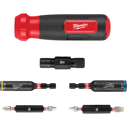 Tournevis multi-usage 8-en-1 avec embouts et tourne-&eacute;crous &agrave; chocs SHOCKWAVE, 8-1/3" lo, Prise Coussin&eacute;e Distribution Élite MP
