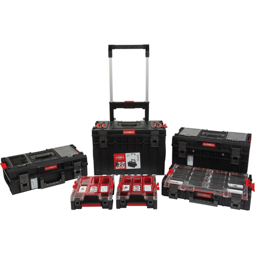 Ensemble de d&eacute;part roulant de coffres &agrave; outils Arx de 5 morceaux, 25-1/5" x 19" x 54-3/5", Noir Distribution Élite MP