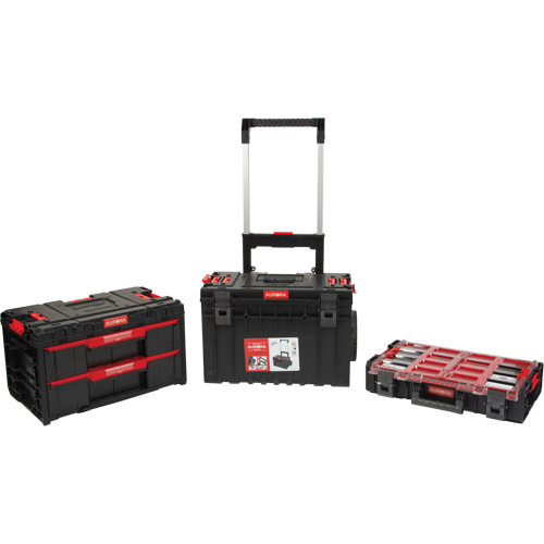 Ensemble de d&eacute;part roulant de coffres &agrave; outils Arx de 3 morceaux, 25-1/5" x 19" x 42-2/5", Noir Distribution Élite MP