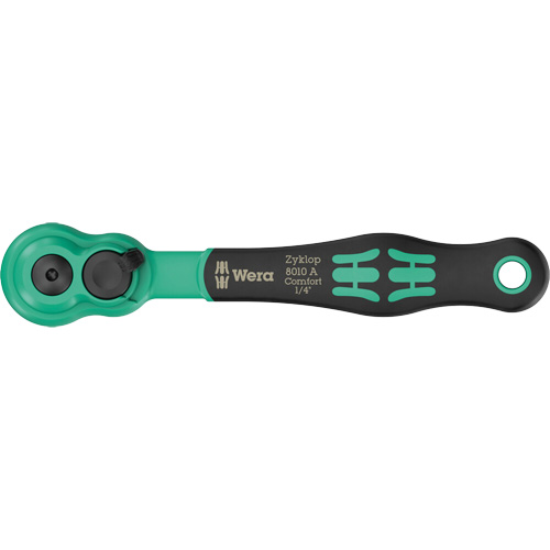 A Zyklop Comfort Ratchet with Reversing Lever, 1/4" Drive, Ergonomic Handle Distribution Élite MP