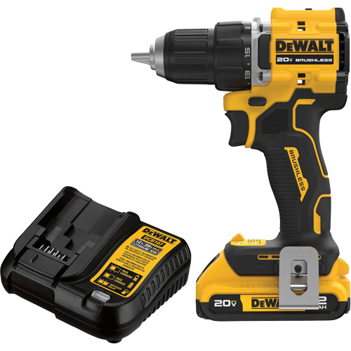 ATOMIC COMPACT SERIES Brushless Cordless Drill/Driver Kit, Lithium-Ion, 20 V, 1/2" Chuck Distribution Élite MP