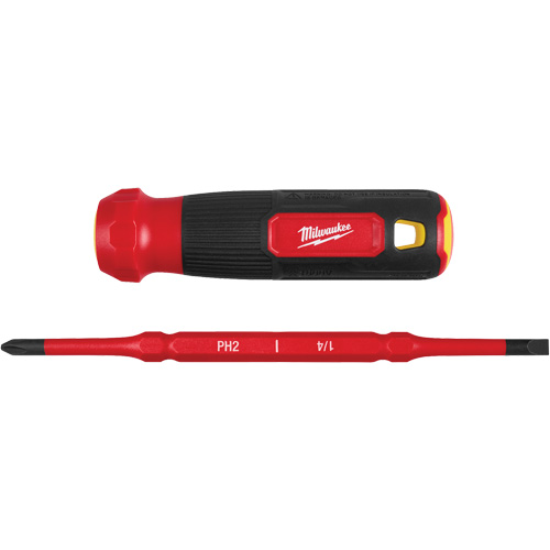 Tournevis &agrave; embouts interchangeables &agrave; tige articul&eacute;e isol&eacute; 1000 V, 2-en-1, 8-4/5" lo, Prise Coussin&eacute;e Distribution Élite MP