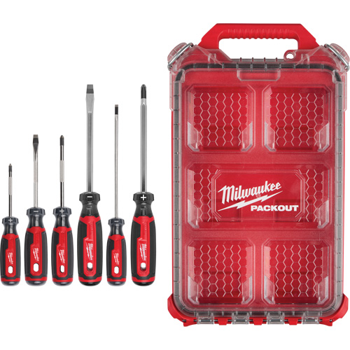 Ensemble de tournevis &agrave; prise coussin&eacute;e avec organisateur compact &agrave; profil bas PACKOUT, 6 m Distribution Élite MP