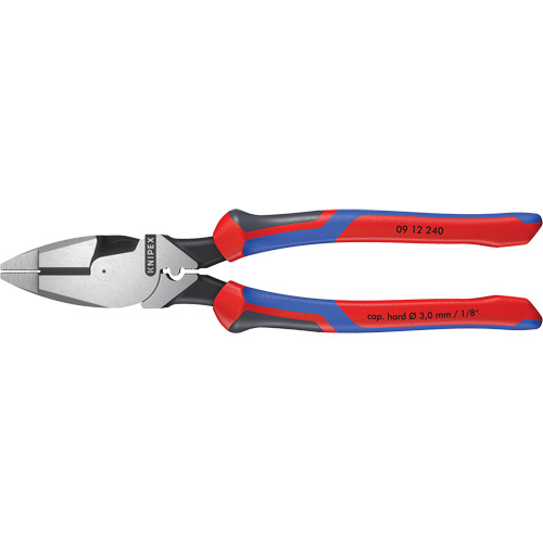 High Leverage Lineman's Pliers New England with Fish Tape Puller, Crimper & KNIPEXTEND Handle Distribution Élite MP