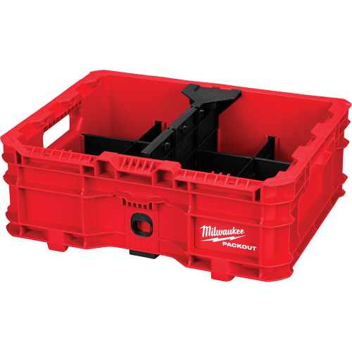 Bac &agrave; profil bas PACKOUT, 15" x 18-5/8" x 6-5/8", Noir/Rouge Distribution Élite MP