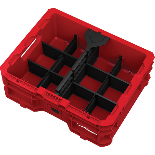 Bac &agrave; profil bas PACKOUT, 15" x 18-5/8" x 6-5/8", Noir/Rouge Distribution Élite MP