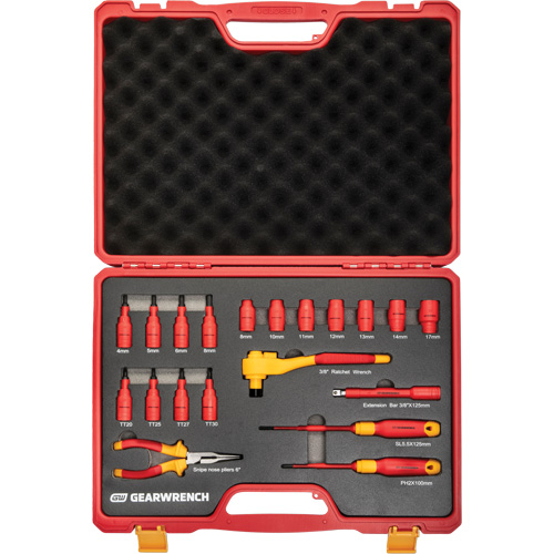 Jeu d'outils isol&eacute;s VDE &agrave; prise 3/8", 1000 V, 20 M Distribution Élite MP