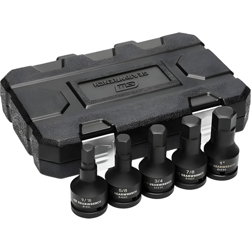 SAE Impact Bit Socket Set with Blow Mold Case, Hex, 3/4" Drive, 5 Pcs Distribution Élite MP