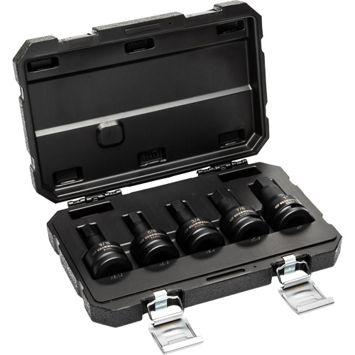 SAE Impact Bit Socket Set with Blow Mold Case, Hex, 3/4" Drive, 5 Pcs Distribution Élite MP