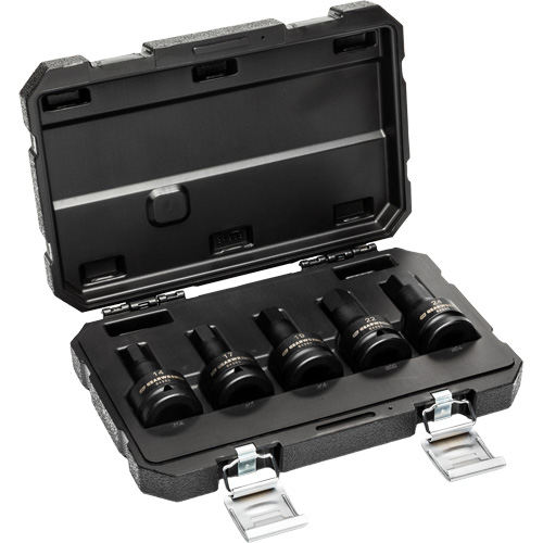 Metric Impact Bit Socket Set with Blow Mold Case, Hex, 3/4" Drive, 5 Pcs Distribution Élite MP