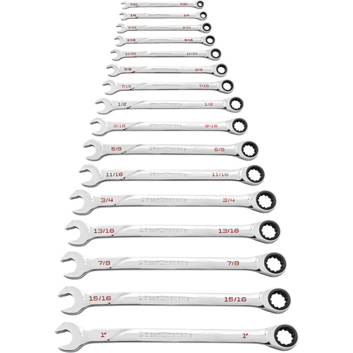 120XP Universal Spline XL SAE Wrench Set, Ratcheting Combination, 16 Pieces, Imperial Distribution Élite MP