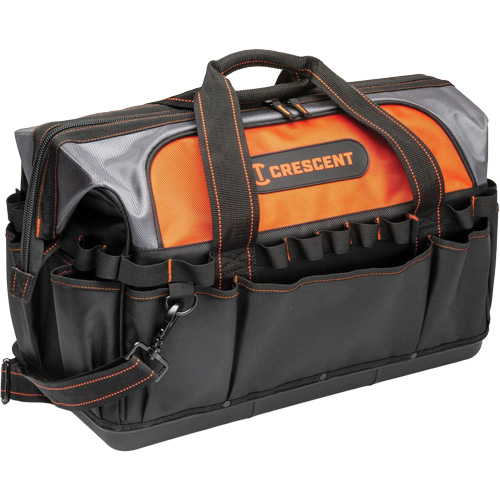 Sac &agrave; outils 20" pour entrepreneur, 1680 Denier/Polyester, 31 pochettes, Noir/Gris/Orange Distribution Élite MP