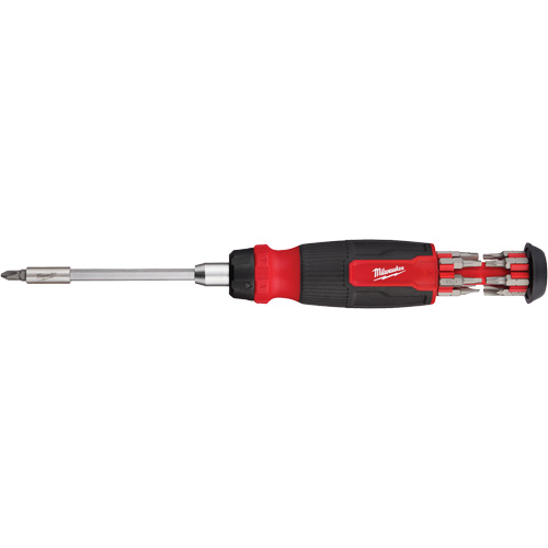 Tournevis &agrave; cliquet 14-en-1 &agrave; embouts multiples avec porte-embout de 1/4", 10-11/100" lo, Prise Coussin&eacute;e Distribution Élite MP