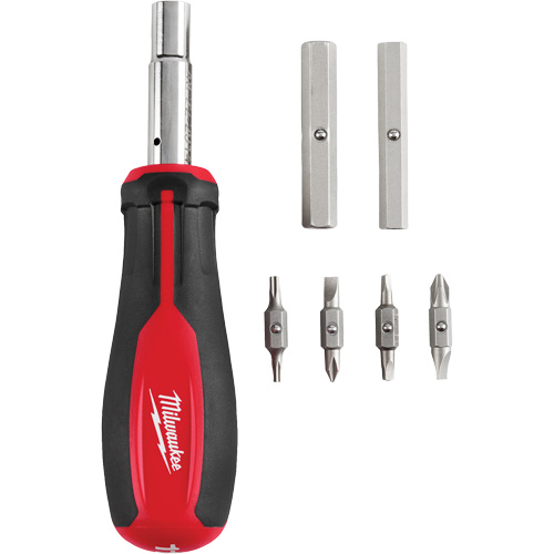 Tournevis multibits &agrave; entraînement magn&eacute;tique 1/4" et 3/8" 11 en 1, 8" lo, Prise Coussin&eacute;e Distribution Élite MP