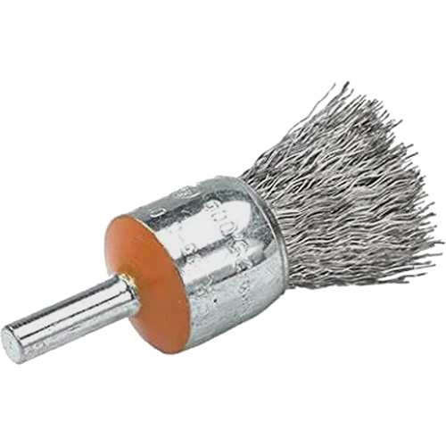 Brosses mont&eacute;es &agrave; fils cr&ecirc;p&eacute;s, 1/2", Fils 0,02", Tige 1/4" Distribution Élite MP