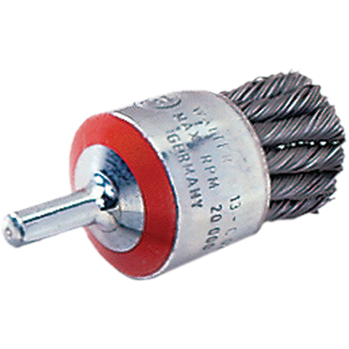 Mounted Knot-Twisted Wire Brush, 1-1/8" Dia., 0.02" Wire Dia., 1/4" Shank Distribution Élite MP
