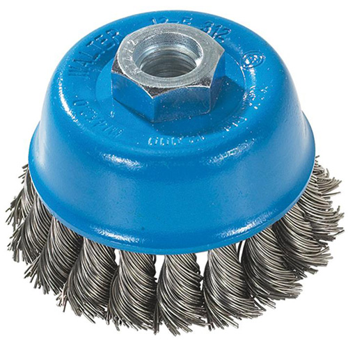 Brosse &agrave; fils nou&eacute;s torsad&eacute;s, 3" dia. x M14 arbre Distribution Élite MP