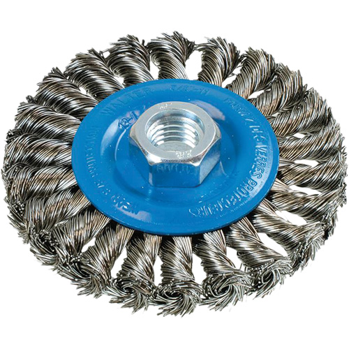 Brosse rotative &agrave; fils nou&eacute;s large, Arbre 5/8"-11, Acier Distribution Élite MP