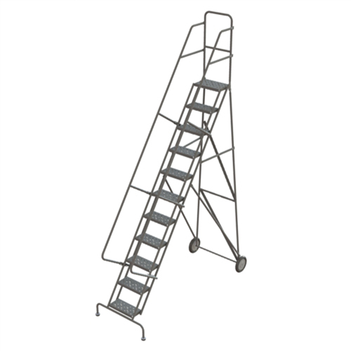 Steel Rolling Ladder, 11 Steps, 16" Step Width, 110" Platform Height, Steel Distribution Élite MP