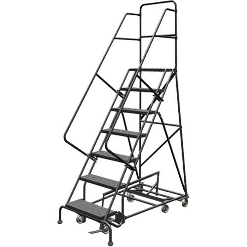 All Directional Rolling Ladder, 7 Steps, 24" Step Width, 70" Platform Height, Steel Distribution Élite MP
