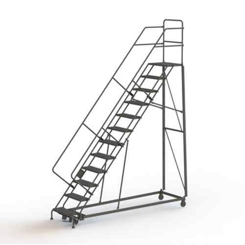 Heavy Duty Safety Slope Ladder, 12 Steps, Perforated, 50° Incline, 120" High Distribution Élite MP