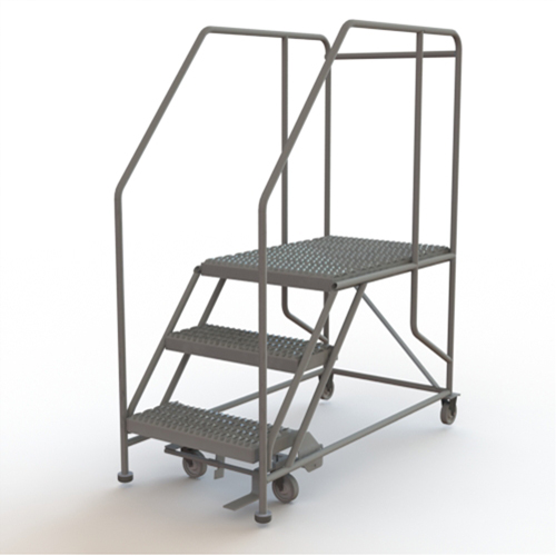 Plateforme de travail mobile, Acier, 3 Marches, 30" ha, 35" p, 24" Marche, Stri&eacute; Distribution Élite MP