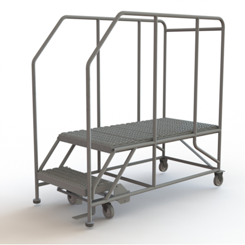 Plateforme de travail mobile, Acier, 2 Marches, 20" ha, 47" p, 24" Marche, Stri&eacute; Distribution Élite MP