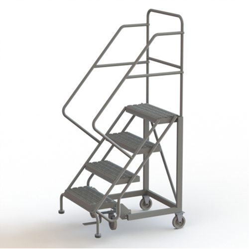 Safety Slope Rolling Ladder, 4 Steps, Serrated, 50° Incline, 40" High Distribution Élite MP