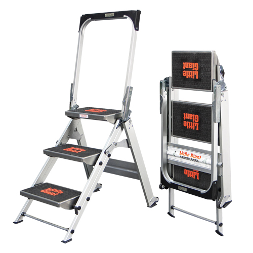 Safety Stepladder with Bar & Tray, 2.2', Aluminum, 300 lbs. Capacity, Type 1A Distribution Élite MP