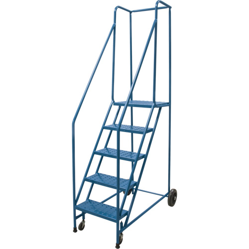 Escabeau roulant, 5 marches, Largeur de la marche 18", Hauteur de la plateforme 46", Acier Distribution Élite MP