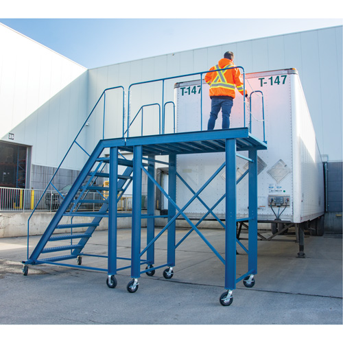 &eacute;chelle &agrave; neige, Acier, 10 Marches, 99" ha, 85-1/2" p, 48" Marche, Stri&eacute; Distribution Élite MP