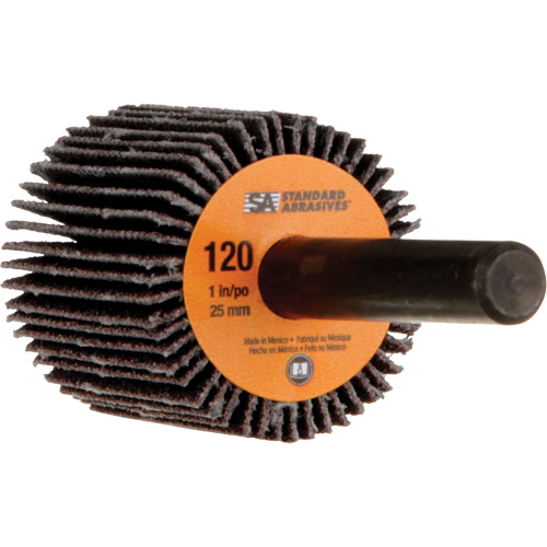 Standard Abrasives Flap Wheel, Aluminum Oxide, 120 Grit, 1" x 1" x 1/4" Distribution Élite MP
