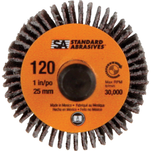 Standard Abrasives Flap Wheel, Aluminum Oxide, 120 Grit, 1" x 1" x 1/4" Distribution Élite MP