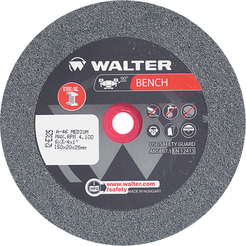 Meules pour rectifieuses d'&eacute;tabli, 6" x 3/4", Arbre de 1", 1 Distribution Élite MP