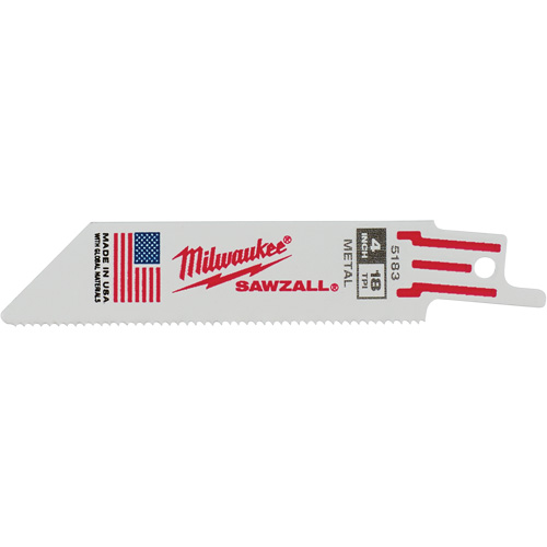 Lame de scie alternative Sawzall, Bim&eacute;tal, 18 Dents par pouce, 4" lo x 3/4" la Distribution Élite MP