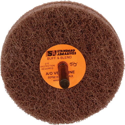 Standard Abrasives 2-Ply Buff & Blend Wheel, 3" Dia. x 2" W, 1/4" Arbor, Aluminum Oxide Distribution Élite MP