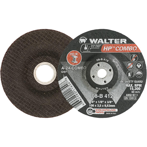 HP Combo Depressed Center Combination Wheel, 4" x 1/8", 3/8" Arbor, Type 27 Distribution Élite MP