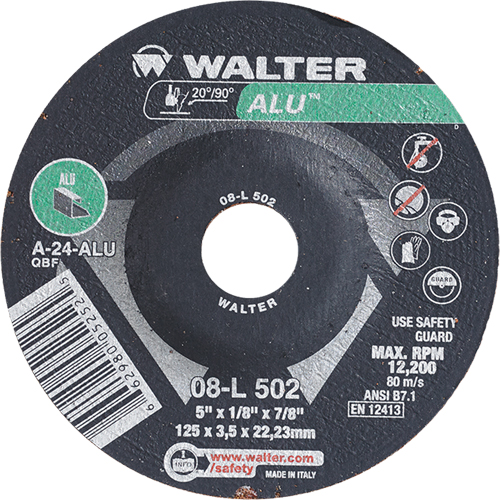 Depressed Centre Grinding Wheels - Aluminium Type 27, 5" x 1/8", 7/8" Arbor, Type 27 Distribution Élite MP