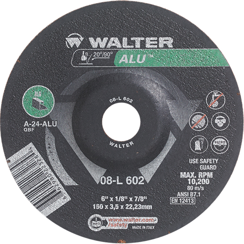 Depressed Centre Grinding Wheels - Aluminium Type 27, 6" x 1/8", 7/8" Arbor, Type 27 Distribution Élite MP