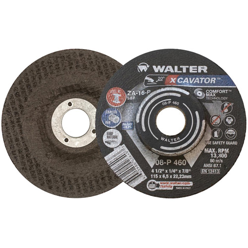 XCAVATOR Grinding Wheel, 4-1/2" x 1/4", 7/8" Arbor, Zirconium, Type 27 Distribution Élite MP