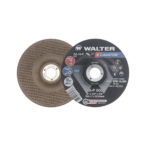 XCAVATOR Grinding Wheel, 6" x 1/4", 7/8" Arbor, Zirconium, Type 27 Distribution Élite MP