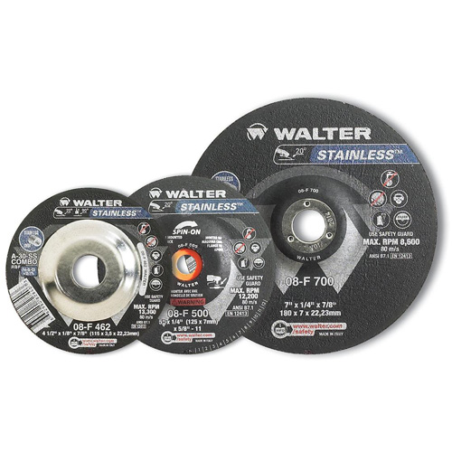 STAINLESS Grinding and Cutting Wheel, 4-1/2" x 1/4", 5/8"-11 Arbor, Type 28S, Aluminum Oxide, 13300 RPM Distribution Élite MP