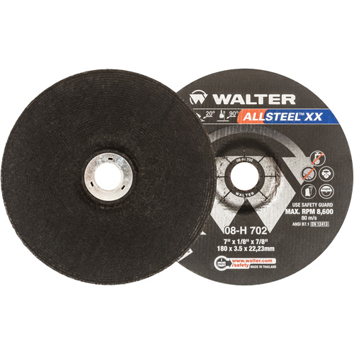 Allsteel XX Depressed Centre Grinding Wheels, 7" x 1/8", 7/8" Arbor, Type 27 Distribution Élite MP