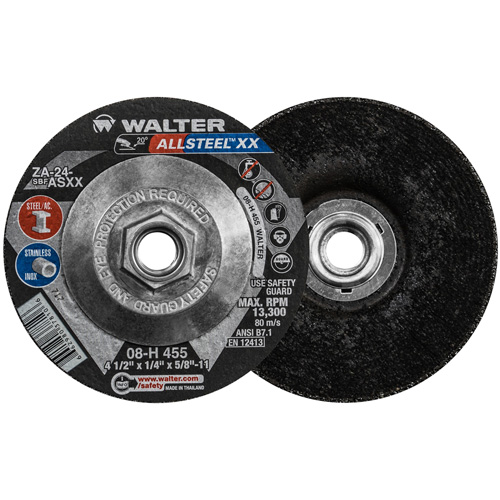 HP XX Grinding Wheel, 4-1/2" x 1/4", 5/8"-11 Arbor, Aluminum Oxide, Type 27 Distribution Élite MP